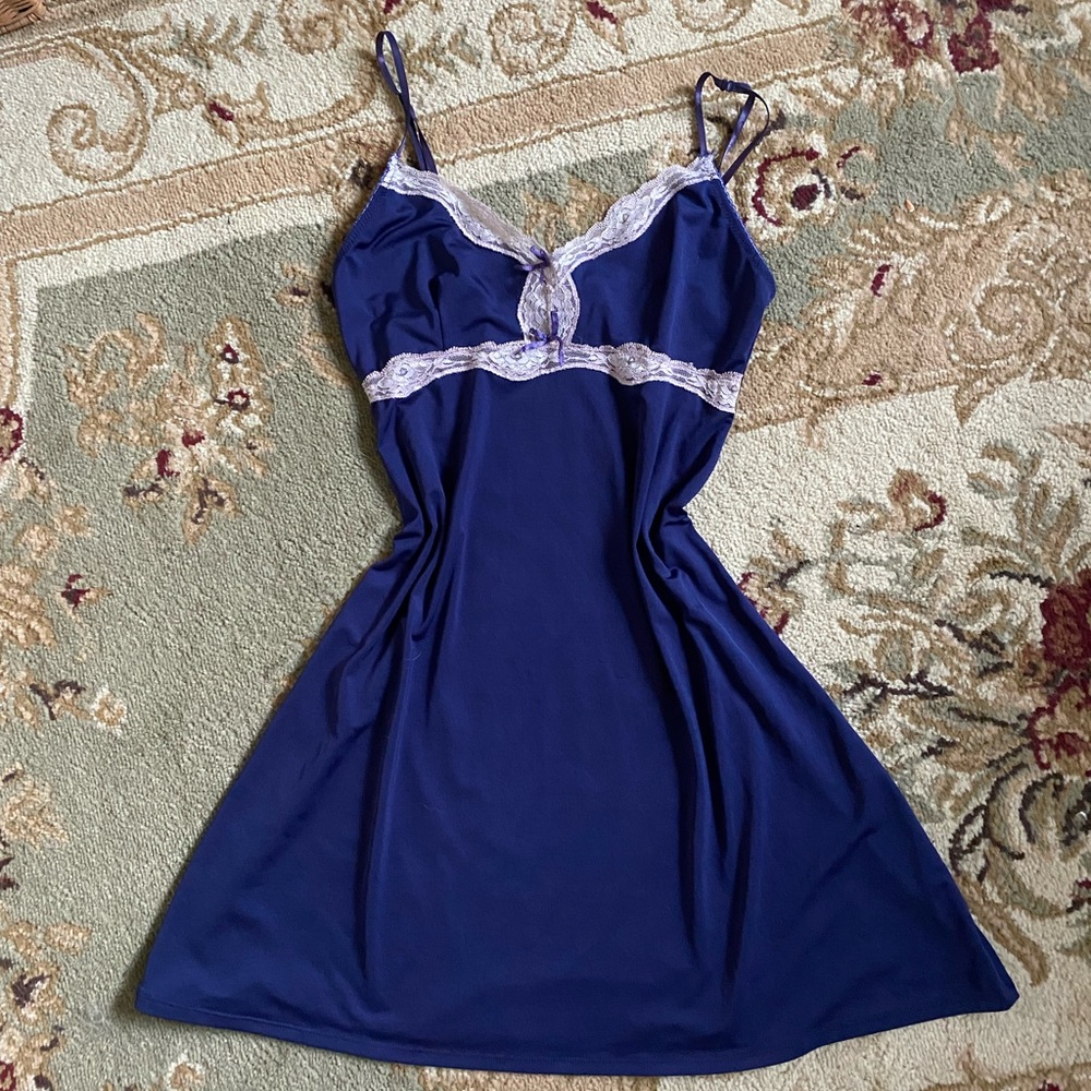 Vintage Purple Slip with Pink Lace and Bows